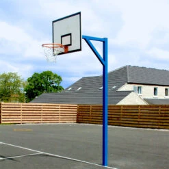 Harrod Sport Socketed Basketball Goals With Wooden Practice Backboard Set